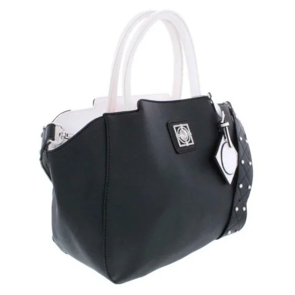 Catherine Malandrino Black White Satchel Bag *NWT* - Picture 2 of 10